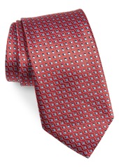 Canali Geometric Silk Tie in Red at Nordstrom