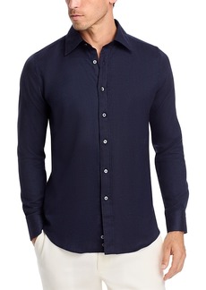 Canali Herringbone Regular Fit Sport Shirt