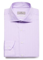Canali Impeccabile Stripe Dress Shirt in Dark Pink at Nordstrom