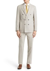 Canali Kei Stripe Double Breasted Wool Blend Suit