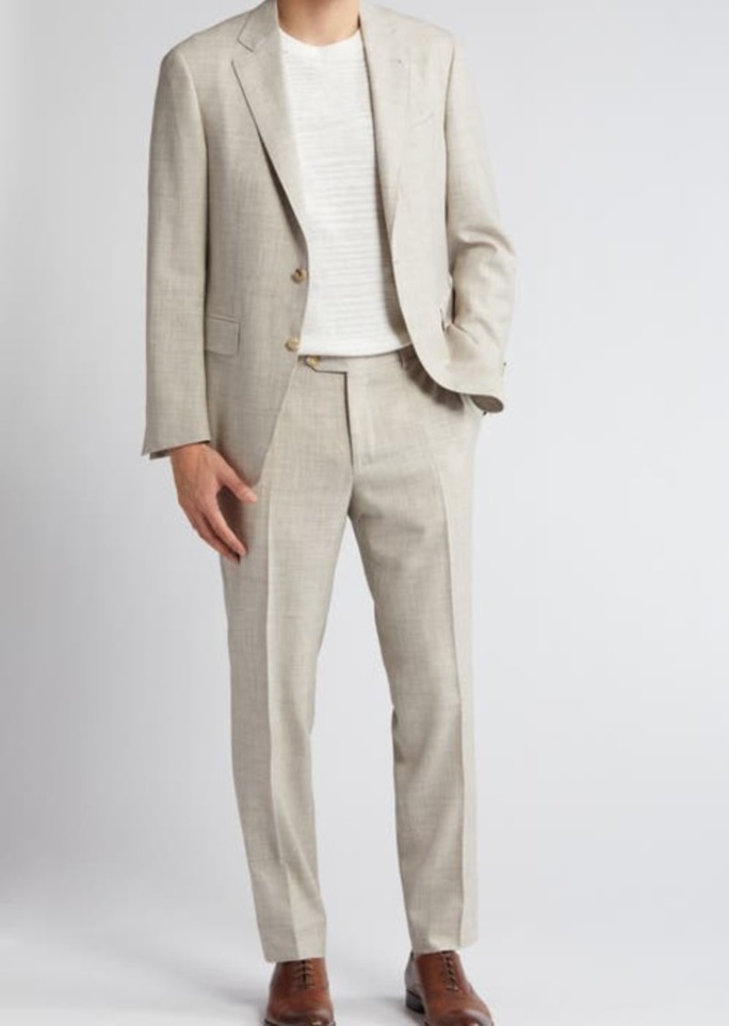 Canali Kei Trim Fit Slub Wool & Silk Blend Suit