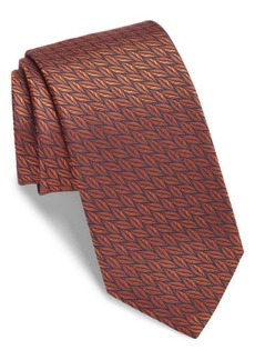 Canali Leaf Pattern Silk Tie