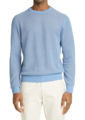 Canali Men's Mélange Crewneck Sweater in Light Blue at Nordstrom