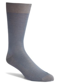 Canali Micro Zigzag Cotton Dress Socks in Blue at Nordstrom
