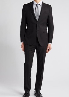 Canali Milano Trim Fit Solid Black Wool Suit at Nordstrom