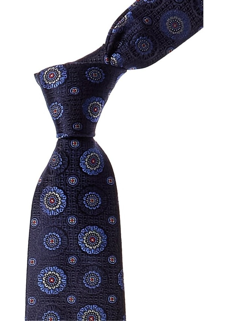 Canali Navy Flower Silk Tie