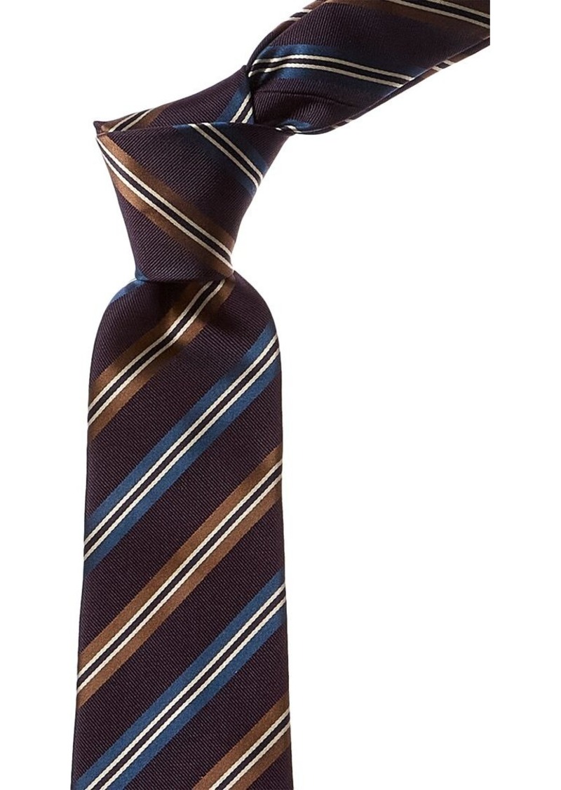 Canali Navy Stripes Silk Tie