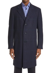 Canali Plaid Wool & Cashmere Top Coat