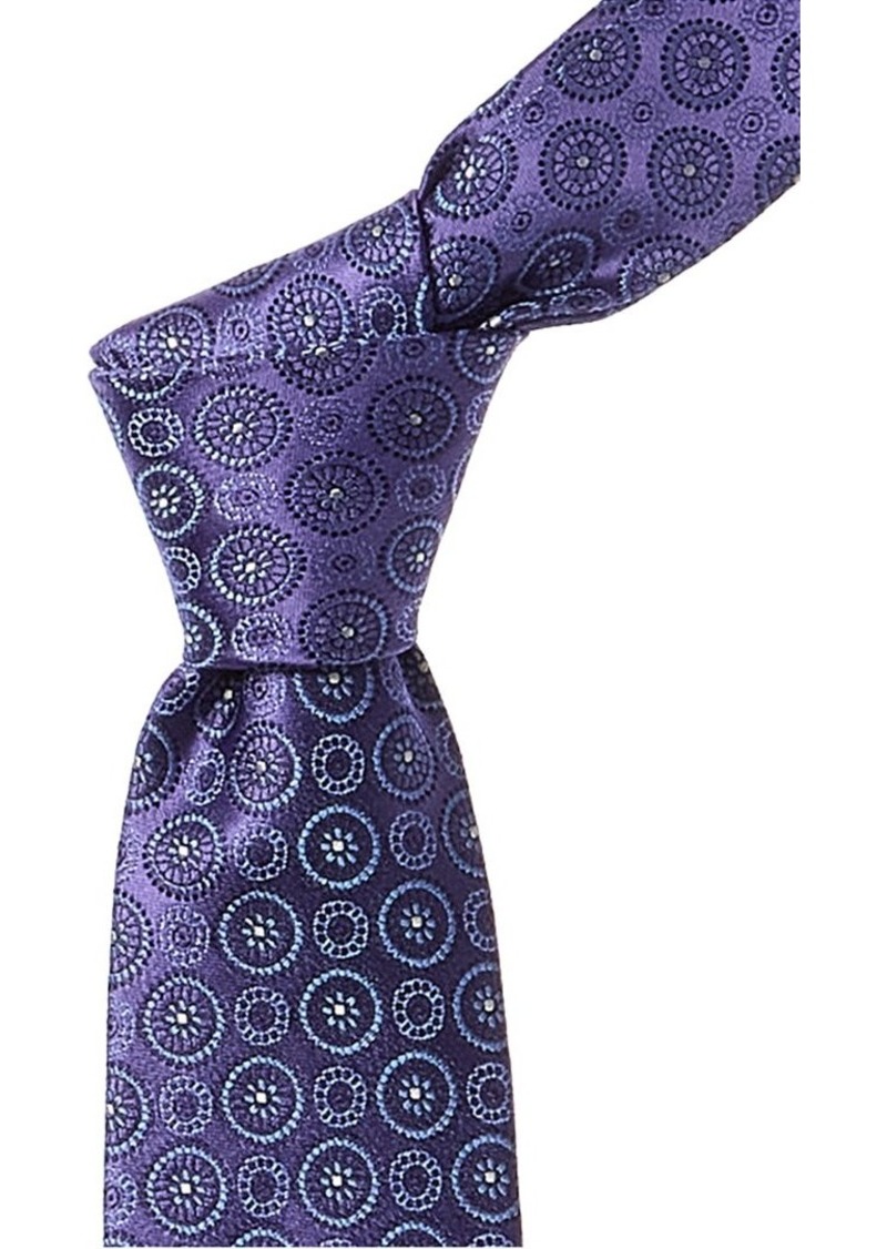 Canali Purple Print Silk Tie