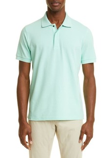 Canali Rubberized Magnetic Snap Polo in Green at Nordstrom