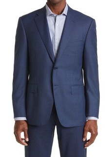 Canali Siena Microcheck Wool Sport Coat in Navy at Nordstrom