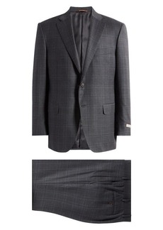Canali Siena Plaid Regular Fit Wool Suit