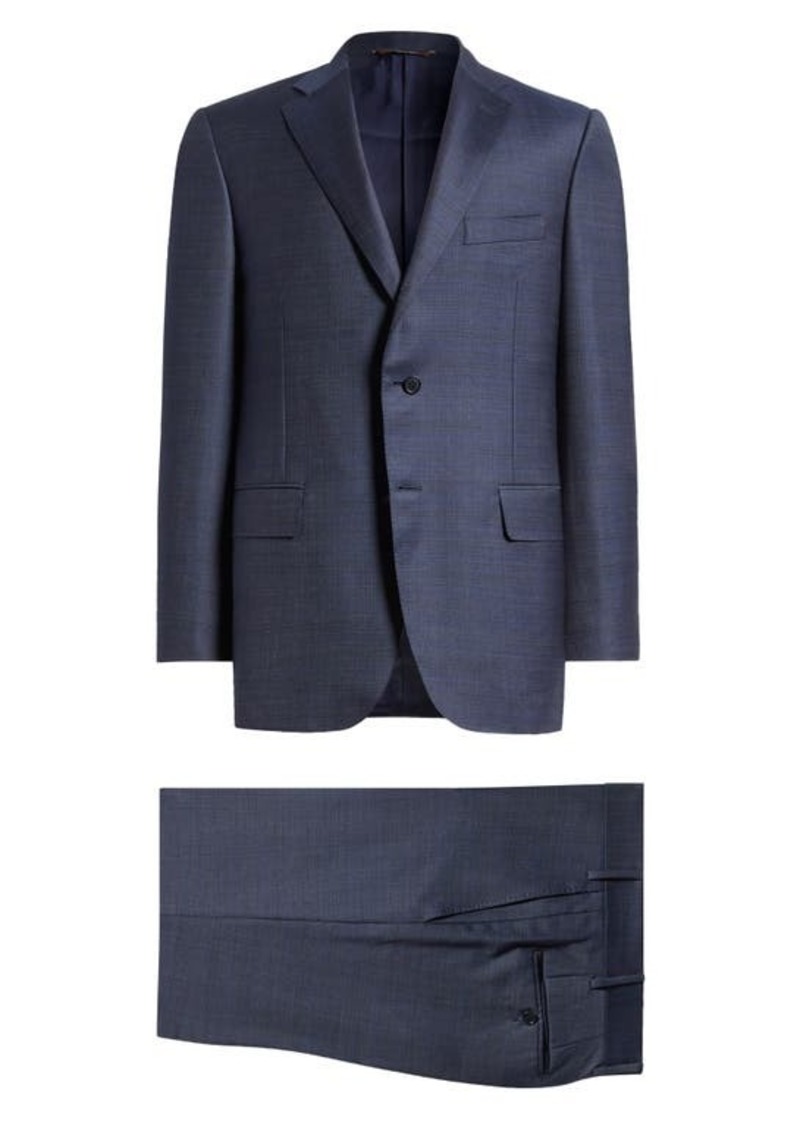 Canali Siena Regular Fit Denim Effect Wool Suit