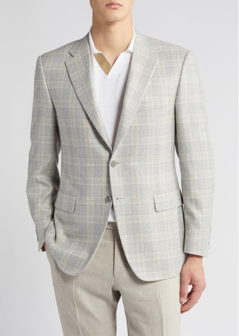 Canali Siena Regular Fit Plaid Silk & Wool Sport Coat