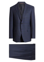 Canali Siena Regular Fit Plaid Wool Suit