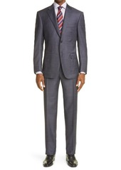 Canali Siena Soft Classic Fit Wool Suit in Dark Purple at Nordstrom