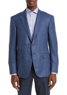 Canali Siena Textured Neat Cashmere Sport Coat in Blue at Nordstrom