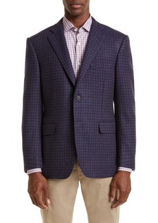 Canali Siena Textured Neat Cashmere Sport Coat in Blue/Red at Nordstrom