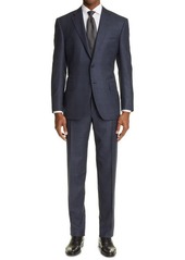 Canali Sienna Soft Windowpane Wool Suit in Blue at Nordstrom