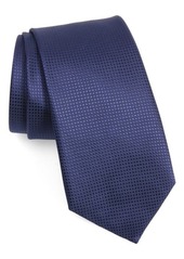 Canali Solid Silk Tie in Navy at Nordstrom