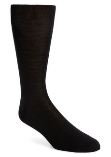 Canali Solid Wool Blend Socks in Black at Nordstrom