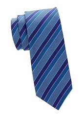 Canali Check & Diagonal Stripe Silk Tie