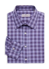 Canali Checkered Modern-Fit Dress Shirt