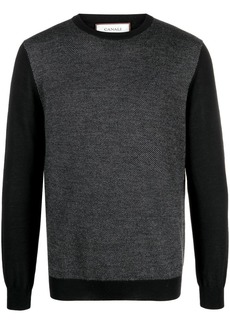 Canali crew-neck bi-colour wool jumper