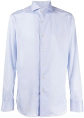 Canali cutaway-collar cotton shirt