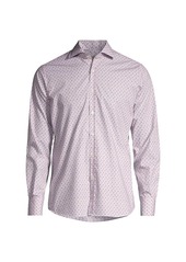 Canali Geometric-Print Cotton Shirt