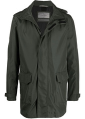 Canali hooded mid-length coat