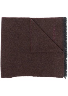 Canali logo-embroidered cashmere scarf