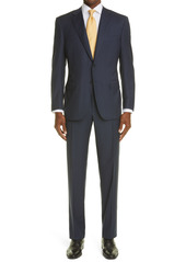 Canali Sienna Pinstripe Soft Classic Fit Wool Suit in Blue at Nordstrom