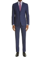 Canali Impeccabile Classic Fit Plaid Wool Suit in Blue at Nordstrom