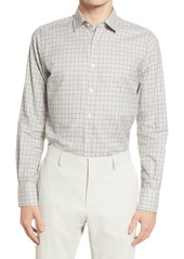 Canali Plaid Button-Up Shirt in Light Grey at Nordstrom