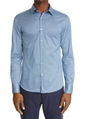 Canali Regular Fit Melange Button-Up Shirt