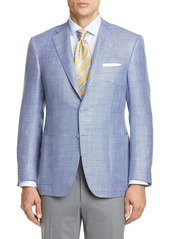 Canali Siena Solid Wool Blend Sport Coat in Light Blue at Nordstrom