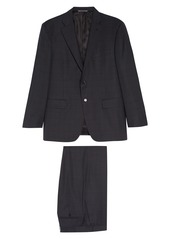 Canali Sienna Soft Classic Fit Plaid Wool Suit in Grey at Nordstrom