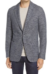 Canali Trim Fit Boucle Jersey Sport Coat in Navy at Nordstrom