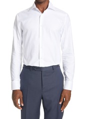 Canali Trim Fit Solid White Dress Shirt