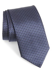 Canali Cananli Neat Silk Tie in Navy at Nordstrom