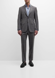 Canali Men's Plaid with Windowpane Wool Suit