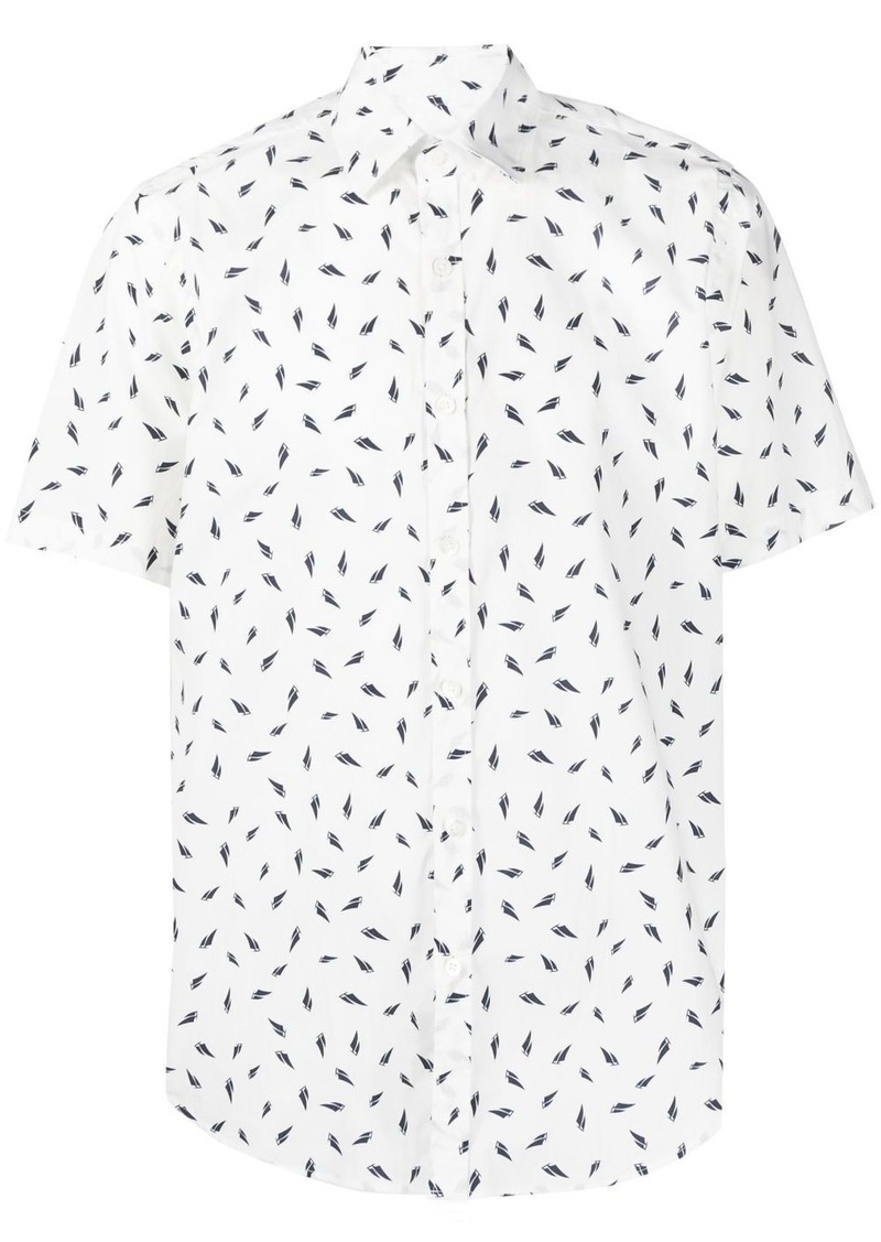 Canali pattern-print cotton shirt