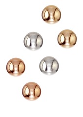 Candela 14K Tricolor Gold Ball Stud Earrings Set