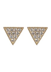 Candela 14K Yellow Gold Pave CZ Triangle Stud Earrings