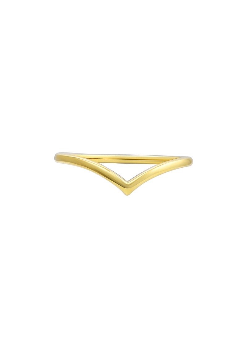 CANDELA JEWELRY 10K Gold Chevron Ring - Size 7 at Nordstrom Rack