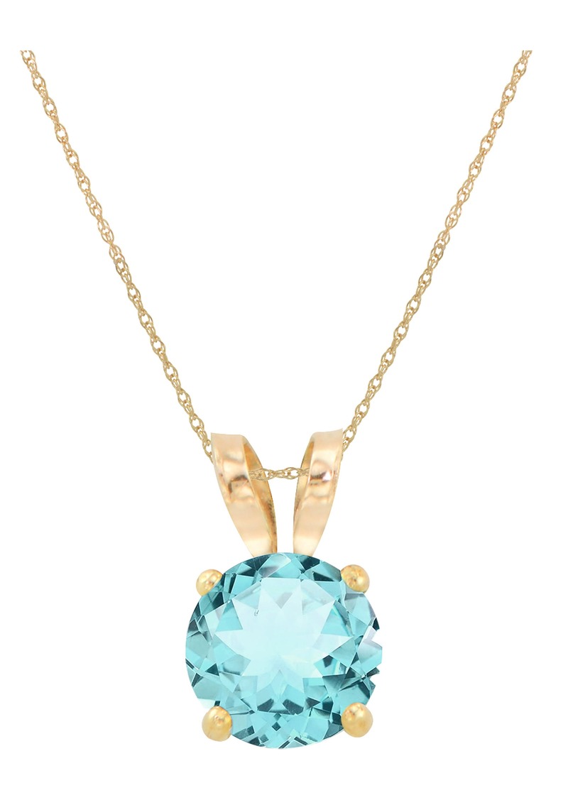 CANDELA JEWELRY 10K Yellow Gold Blue Topaz Necklace at Nordstrom Rack