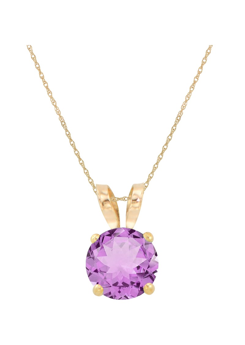 CANDELA JEWELRY 10K Yellow Gold Created Alexandrite Pendant Necklace in Purple at Nordstrom Rack