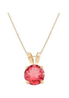 CANDELA JEWELRY 10K Yellow Gold Created Gemstone Pendant Necklace in Red at Nordstrom Rack