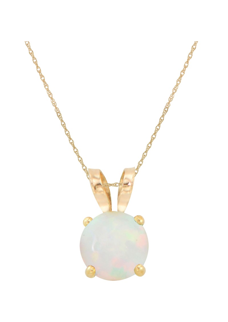 CANDELA JEWELRY 10K Yellow Gold Created Opal Pendant Necklace in White at Nordstrom Rack